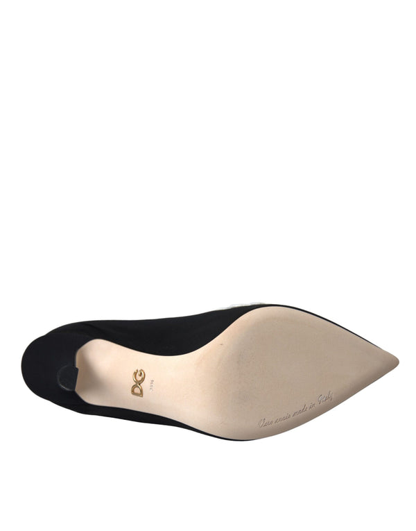 Schwarz Weiß Stickerei Slip On Stiefel Schuhe