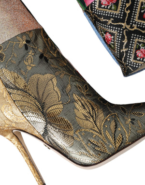 Multicolor Patchwork Print Absatzstiefel Schuhe