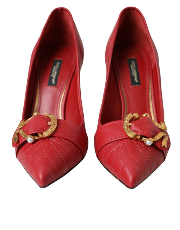 Rot Devotion Leder Heels Pumps Schuhe