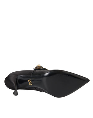 Schwarz Mary Jane Crystal Heels Pumps Schuhe