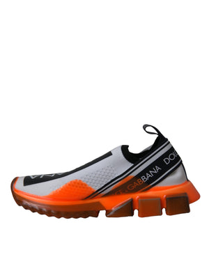 Schwarz Weiß Orange Slip On Sorrento Turnschuhe Schuhe