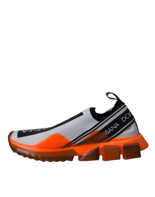 Schwarz Weiß Orange Slip On Sorrento Turnschuhe Schuhe