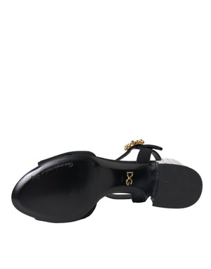 Schwarze Kristall-Knöchelriemen Keira Sandale Schuhe