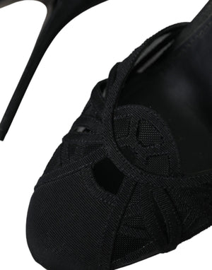 Schwarz Mesh Knöchelriemen Heels Sandalen Schuhe