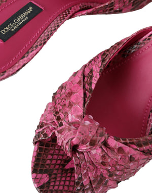 Rosa Exotische Leder Kitten Heels Rutschen Schuhe
