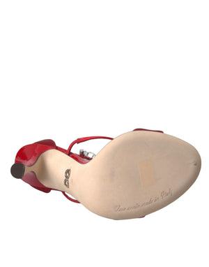 Rot Keira Satin Kristalle Sandalen Heels Schuhe