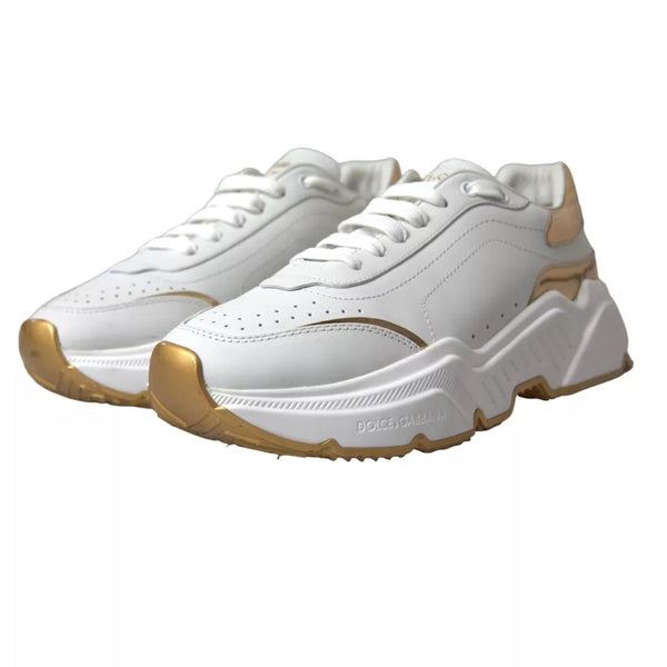 Weiß Gold Leder Männer Turnschuhe DAYMASTER Schuhe