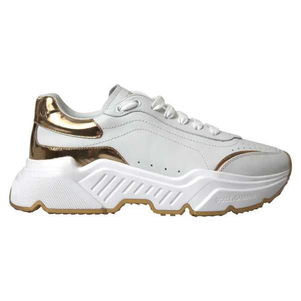 Weiß Gold Leder Männer Turnschuhe DAYMASTER Schuhe