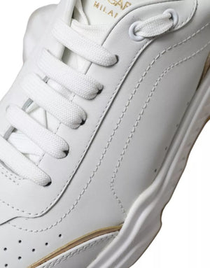 Weiß Gold Leder Männer Turnschuhe DAYMASTER Schuhe
