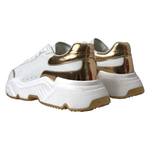 Weiß Gold Leder Männer Turnschuhe DAYMASTER Schuhe