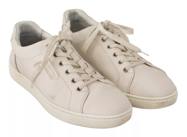 Weiß Casual Leder Logo Männer Turnschuhe Schuhe