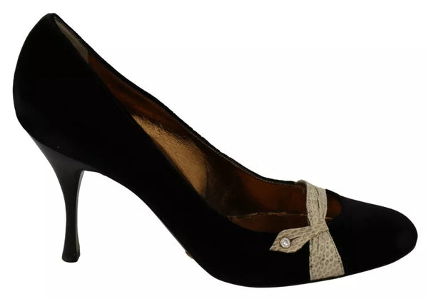 Schwarzer Samt Ayers High Heels Pumps Schuhe