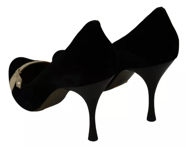 Schwarzer Samt Ayers High Heels Pumps Schuhe