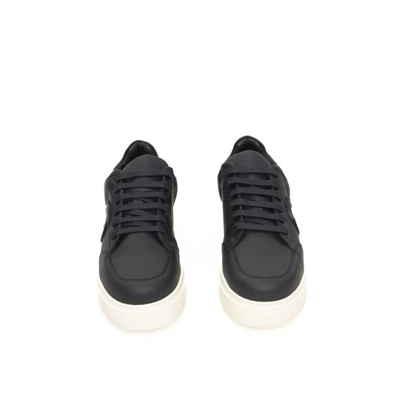 Blaues Rindsleder Herren Sneaker