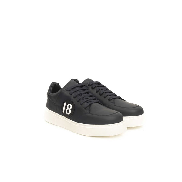 Blaues Rindsleder Herren Sneaker