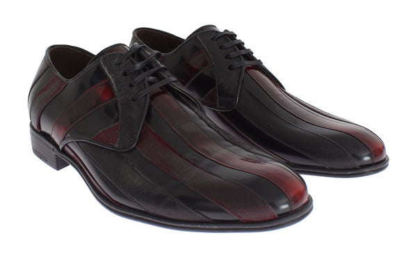 Schwarz Bordeaux Leder Kleid Formelle Schuhe