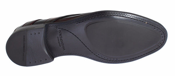 Schwarz Bordeaux Leder Kleid Formelle Schuhe