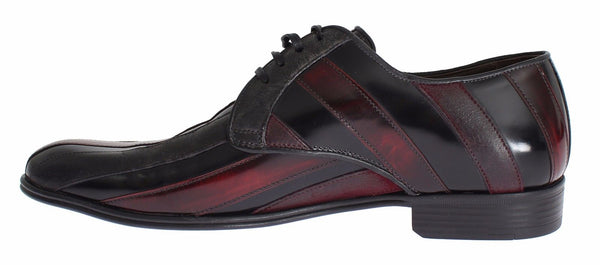 Schwarz Bordeaux Leder Kleid Formelle Schuhe