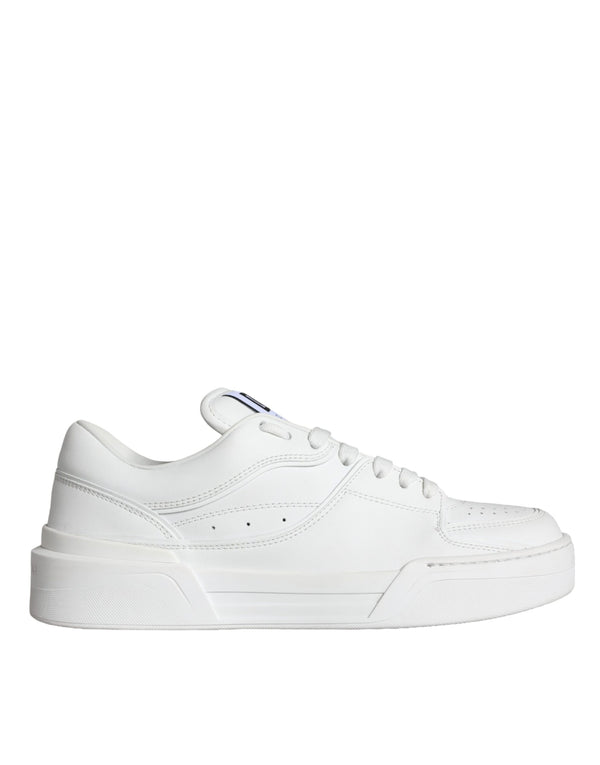 Weiß Miami Leder Low Top Turnschuhe Schuhe