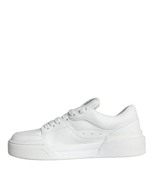 Weiß Miami Leder Low Top Turnschuhe Schuhe