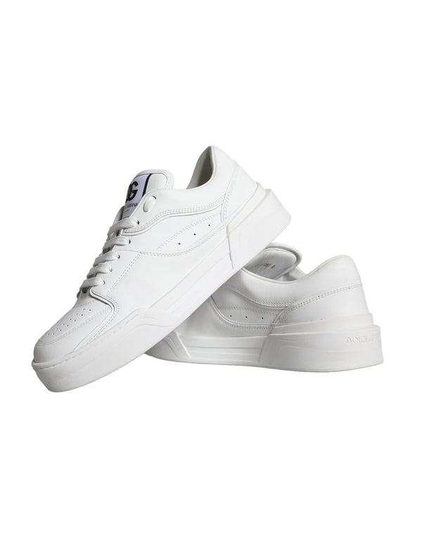 Weiß Miami Leder Low Top Turnschuhe Schuhe