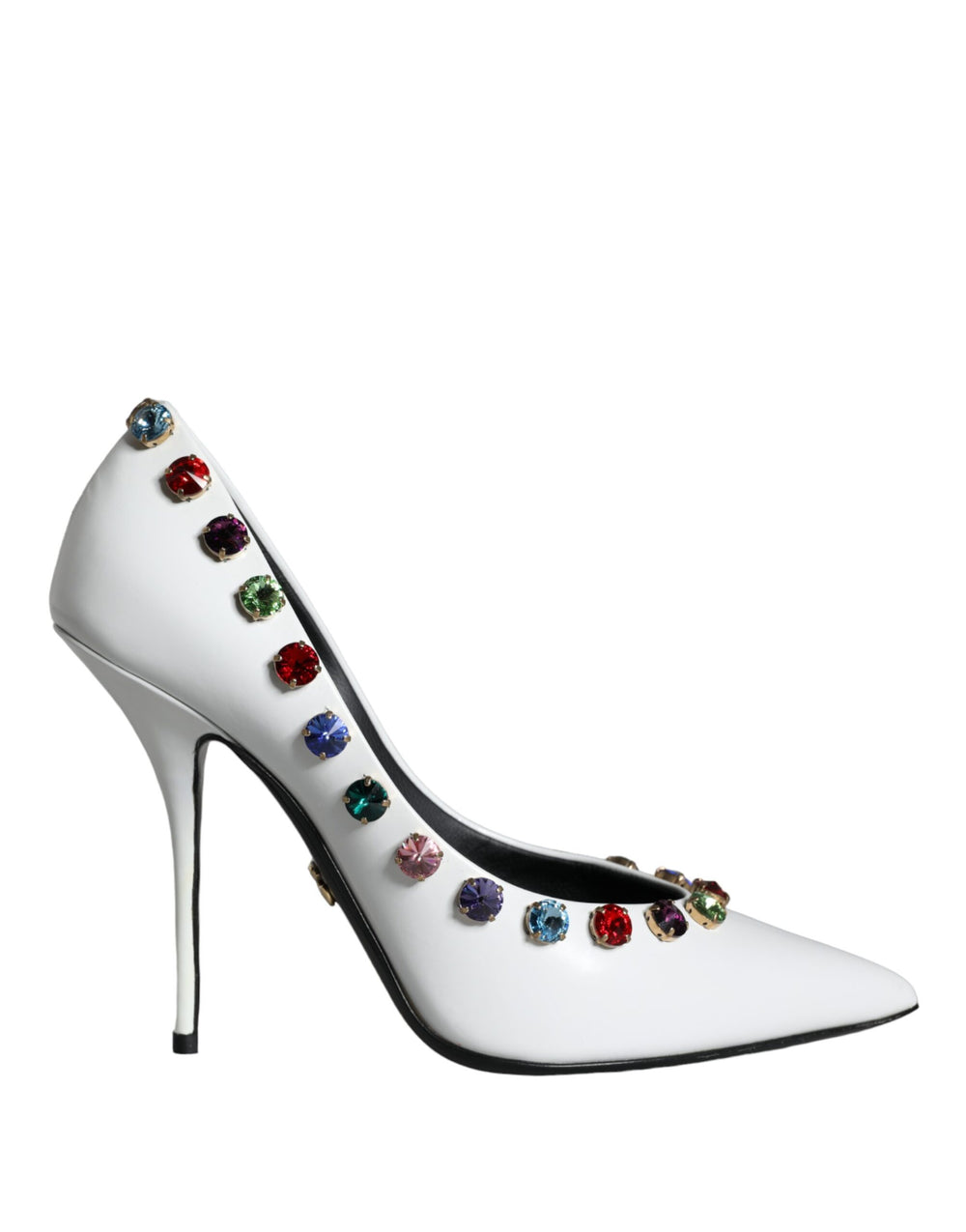 Weiß Kristall Leder High Heels Pumps Schuhe