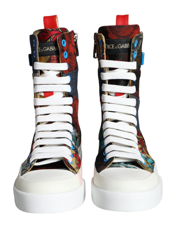 Multicolor Patchwork Logo High Top Sneakers Schuhe