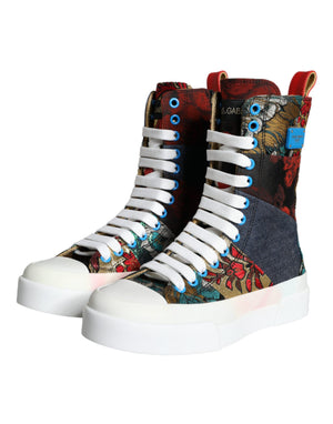 Multicolor Patchwork Logo High Top Sneakers Schuhe