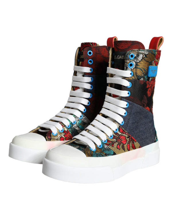 Multicolor Patchwork Logo High Top Sneakers Schuhe