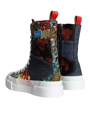 Multicolor Patchwork Logo High Top Sneakers Schuhe