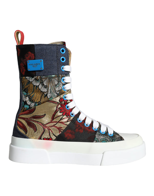 Multicolor Patchwork Logo High Top Sneakers Schuhe