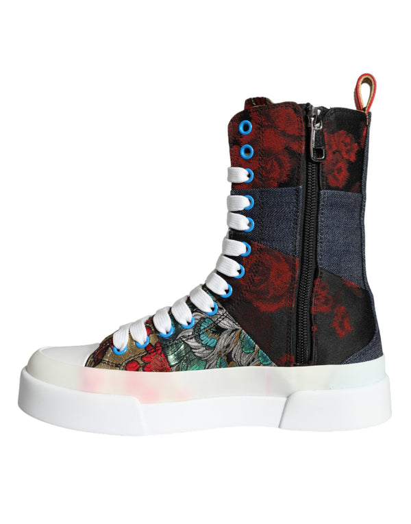 Multicolor Patchwork Logo High Top Sneakers Schuhe