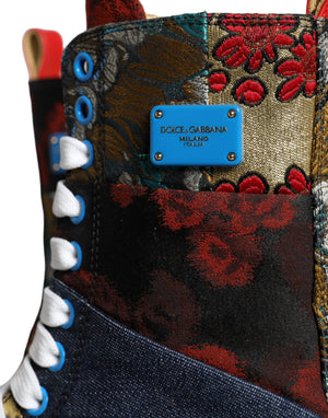 Multicolor Patchwork Logo High Top Sneakers Schuhe