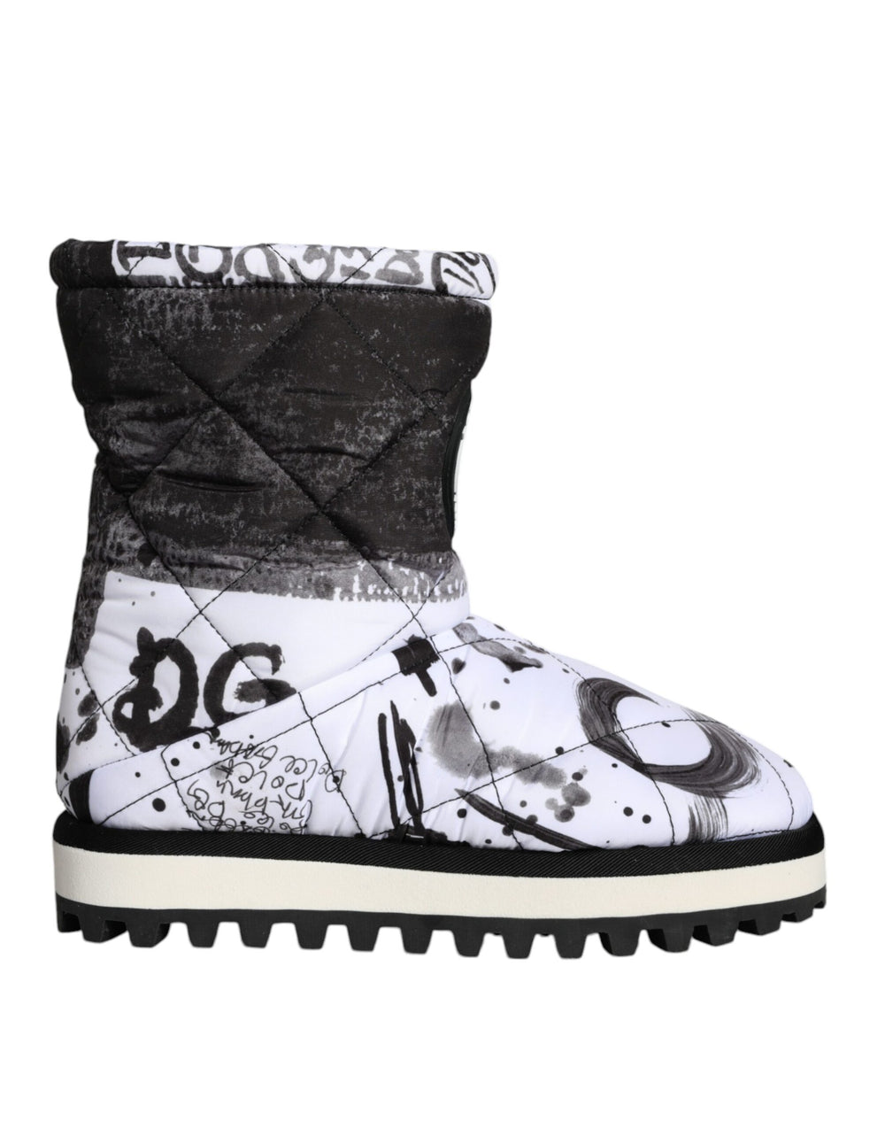Weiße gepolsterte Logo Print Mid Calf Stiefel Schuhe
