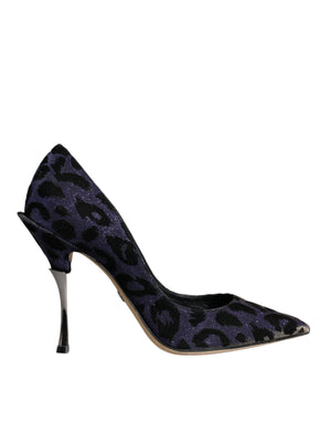 Violett Leopard Lurex High Heels Pumps Schuhe