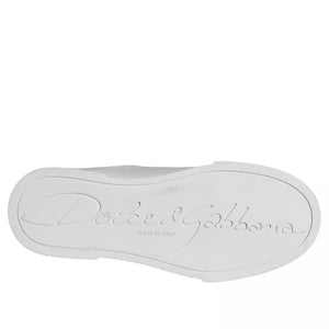 Weiß Patch Kalbsleder Nappa Portofino Turnschuhe Schuhe