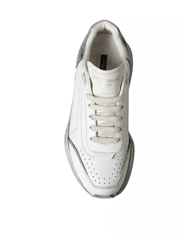 Weiß Silber Daymaster Low Top Turnschuhe Schuhe