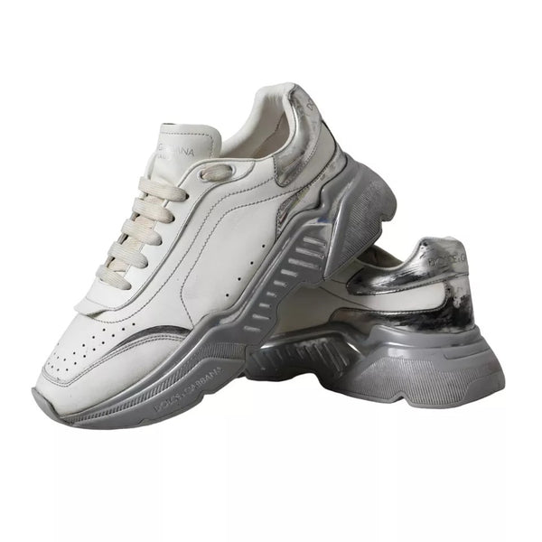 Weiß Silber Daymaster Low Top Turnschuhe Schuhe
