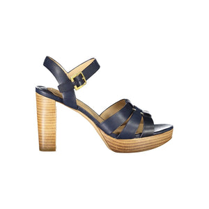 Blaue Leder-Sandale
