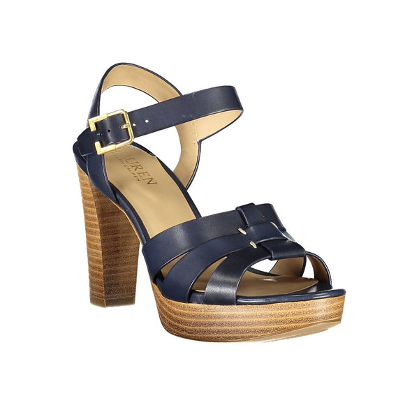 Blaue Leder-Sandale