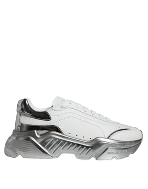 Weiß Silber Daymaster Low Top Turnschuhe Schuhe