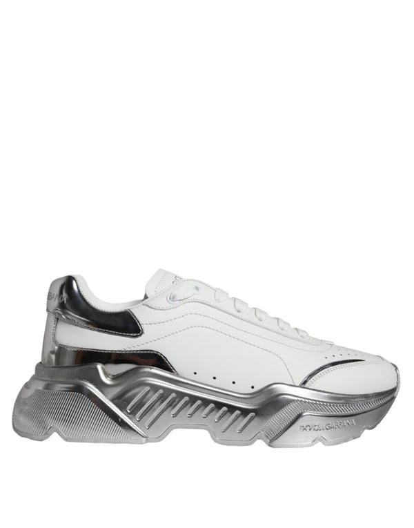 Weiß Silber Daymaster Low Top Turnschuhe Schuhe
