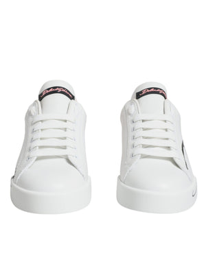 White Pink Portofino Low Top Sneakers Shoes