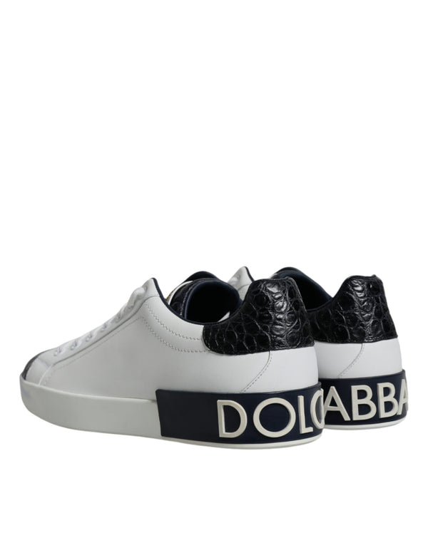 Weißes Leder Logo Portofino Sneaker Schuhe