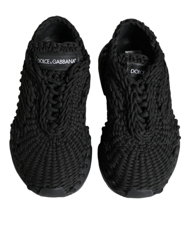 Schwarz gestrickte Daymaster Sneakers Schuhe