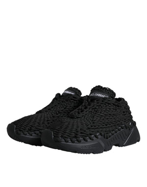Schwarz gestrickte Daymaster Sneakers Schuhe