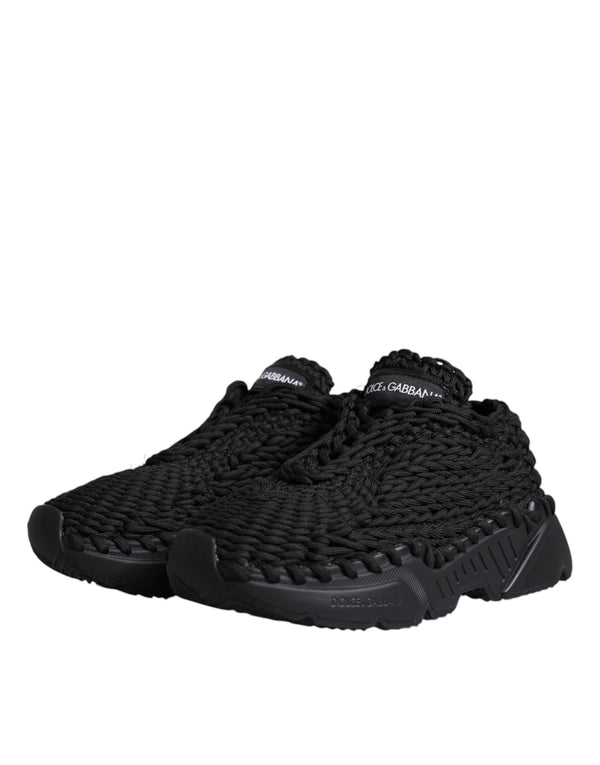 Schwarz gestrickte Daymaster Sneakers Schuhe