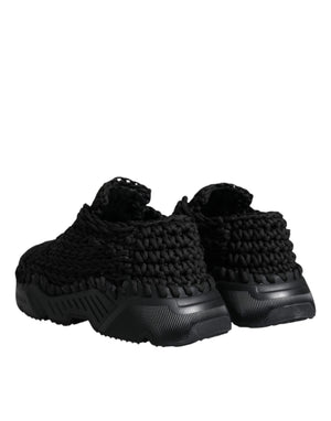 Schwarz gestrickte Daymaster Sneakers Schuhe