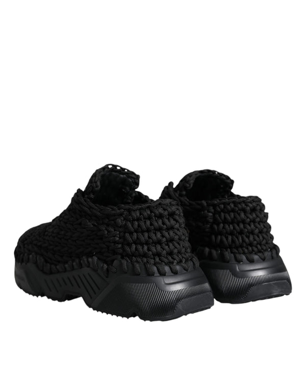 Schwarz gestrickte Daymaster Sneakers Schuhe