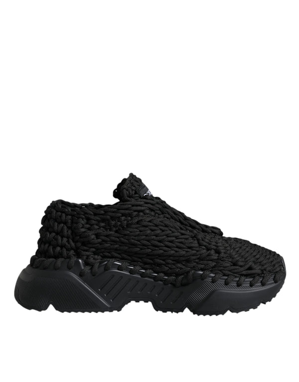 Schwarz gestrickte Daymaster Sneakers Schuhe
